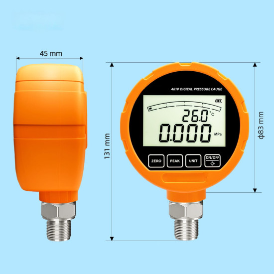 0 to 1000 bar/psi  multi range pressure gauge complete with M5 fitting