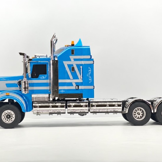 1 14 Ready To Run Heavy Haul Radio Control Truck Abs Cab Blue Version