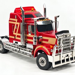 1 14 Ready To Run Heavy Haul Radio Control Truck Abs Cab Red Version