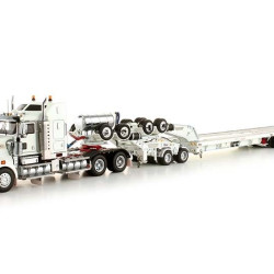 Kenworth T908 Prime Mover Drake 2x8 Dolly 4x8 Swing Trailer white Kenworth T908 Prime Mover Drake 2x8 Dolly 4x8 Swing Trailer white