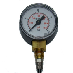 0 to 40 bar/psi  dual pressure gauge  4mm tube fitting